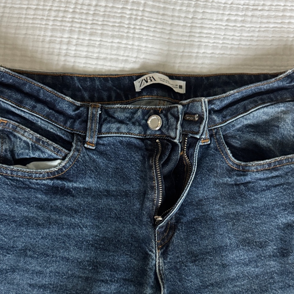 Zara High Rise Indigo Jeans